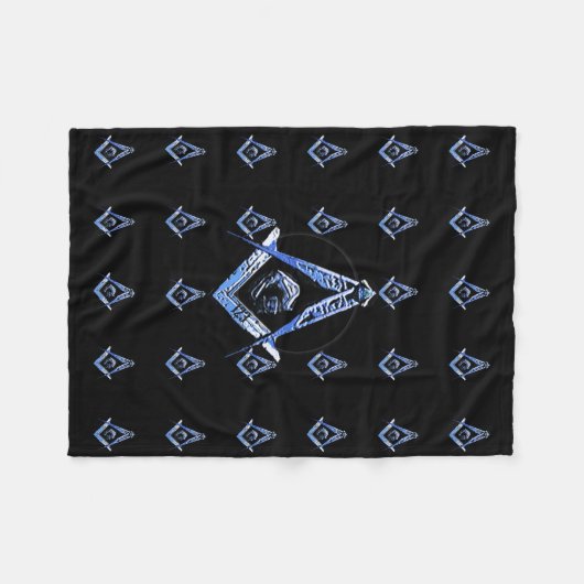 Masonic Minds (blau) Fleecedecke (Vorderseite (Horizontal))