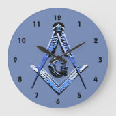 Masonic Minds (blau) Große Wanduhr (Vorderseite)