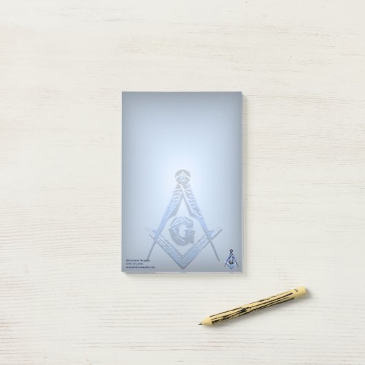 Masonic Minds (blau) Post-it Klebezettel (Auf Schreibtisch)