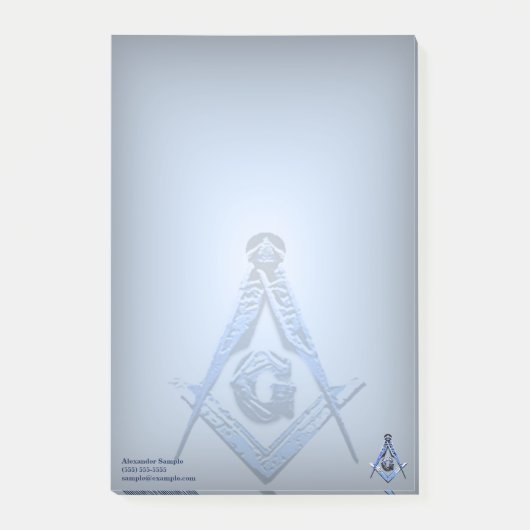 Masonic Minds (blau) Post-it Klebezettel (Vorderseite)