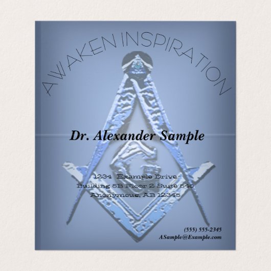 Masonic Minds (blau) Visitenkarten (Innenseite Aufgefaltet)