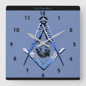 Masonic Minds (Blue) Quadratische Wanduhr (Vorderseite)