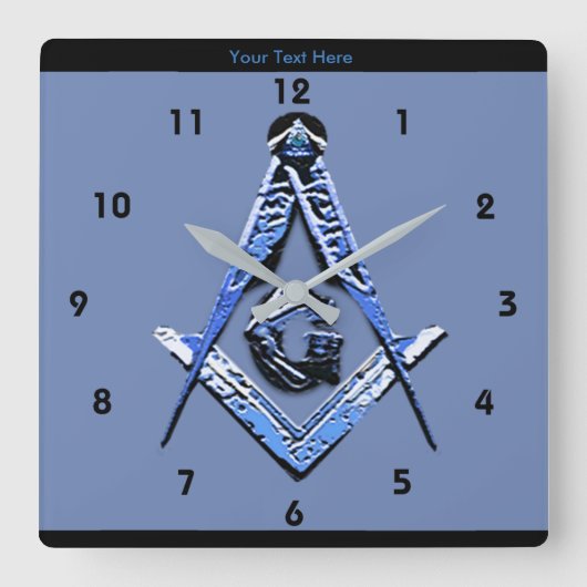 Masonic Minds (Blue) Quadratische Wanduhr (Vorderseite)