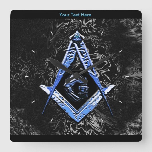 Masonic Minds (BlueSwish) Quadratische Wanduhr (Vorderseite)
