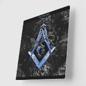 Masonic Minds (BlueSwish) Quadratische Wanduhr (Winkel)