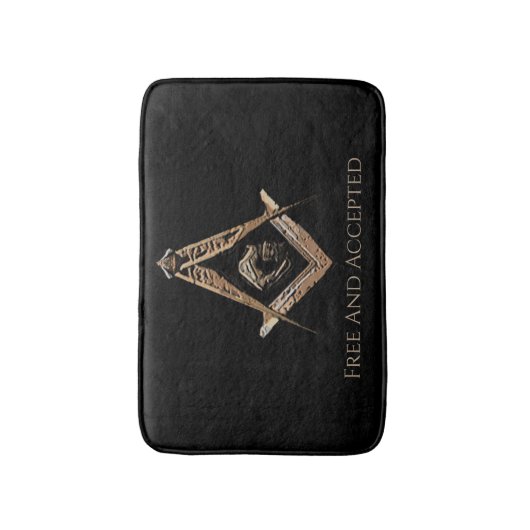 Masonic Minds (BrownishGold) Badematte (Vorderseite Vertikal)