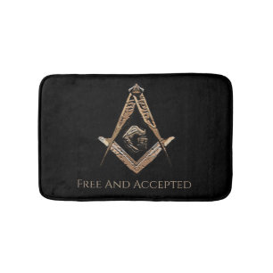 Masonic Minds (BrownishGold) Badematte
