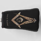 Masonic Minds (BrownishGold) Golf Head Cover Golf Headcover (Vorderseite)