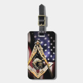 Masonic Minds (gelblich) USA Gepäckanhänger (Vorderseite vertikal)