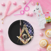 Masonic Minds (gelblich) USA Pappteller (Party)