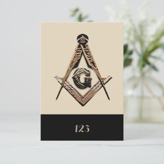 Masonic Minds (Golden) Einladung (Stehend Vorderseite)