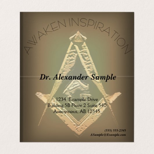Masonic Minds (Golden) Visitenkarten (Innenseite Aufgefaltet)