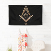 Masonic Minds (GoldenBrownish) Banner (Insitu)