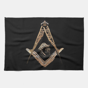Masonic Minds (GoldenBrownish) Geschirrtuch