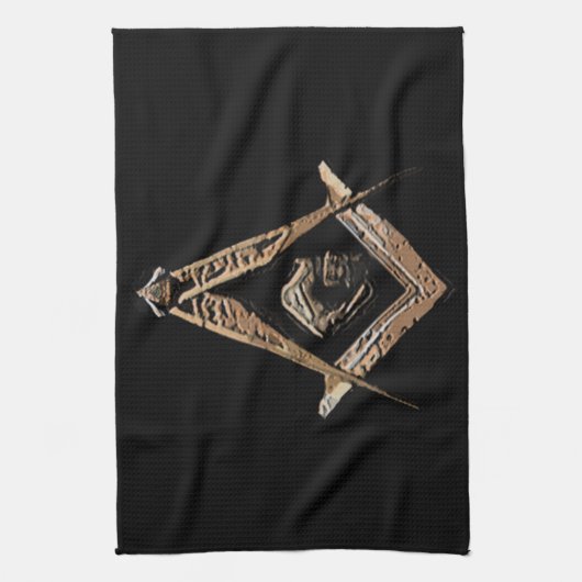 Masonic Minds (GoldenBrownish) Geschirrtuch (Vertikal)