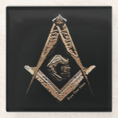 Masonic Minds (GoldenBrownish) Glasuntersetzer (Vorderseite)