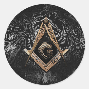 Masonic Minds (GoldenSwish) Runder Aufkleber