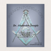 Masonic Minds (Hellblau) Visitenkarten (Innenseite Aufgefaltet)