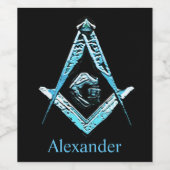Masonic Minds (Light Blue) Weinetikett (Einzelnes Label)