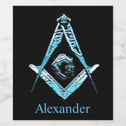 Masonic Minds (Light Blue) Weinetikett (Einzelnes Label)