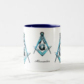 Masonic Minds (Light Blue) Zweifarbige Tasse (Mittel)