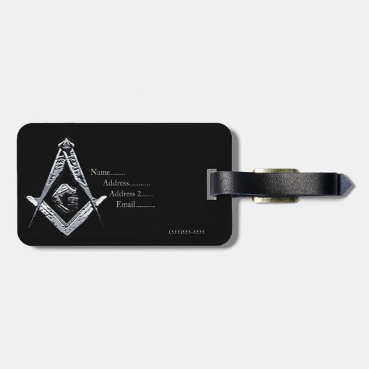 Masonic Minds (Silvery) Gepäckanhänger (Rückseite horizontal)
