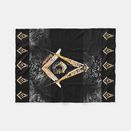 Masonic Minds (YellowSwish) Fleecedecke (Vorderseite (Horizontal))