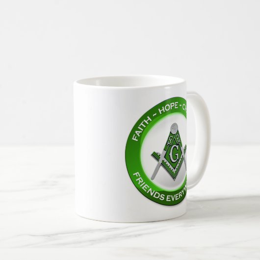 Masonic Mug Green Kaffeetasse (VorderseiteRechts)