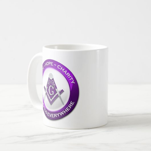 Masonic Mug Purple Kaffeetasse (Vorderseite Links)