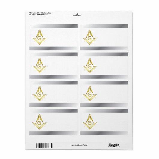 Masonic Name Tag Stickers und Labels (Vorne)