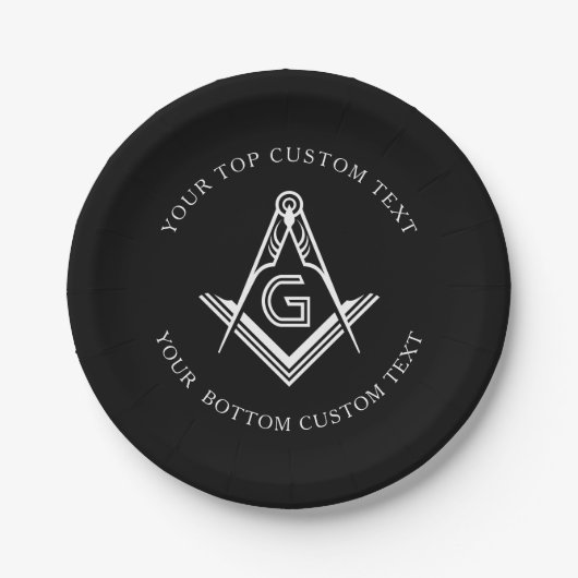 Masonic Party Supplies | PERSONALISIERTE TELLER (Vorderseite)