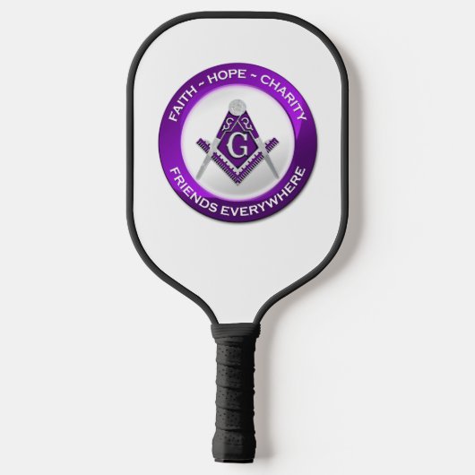 Masonic Pickleball Paddle Purple (Rückseite)