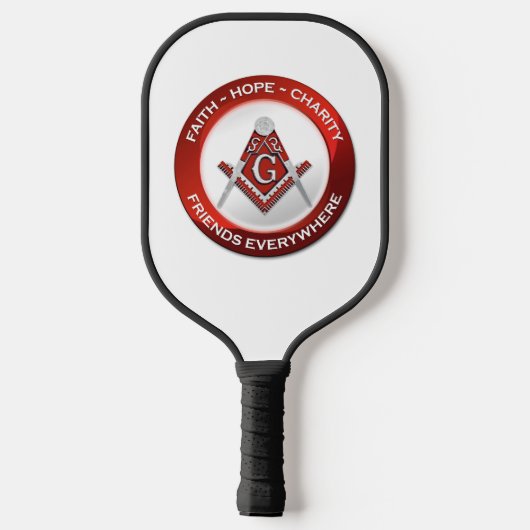Masonic Pickleball Paddle Red (Rückseite)