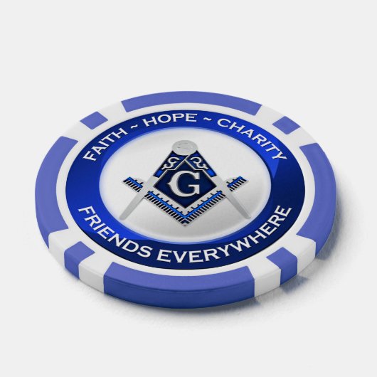 Masonic Piker Poker Chips Blue (Einzeln)