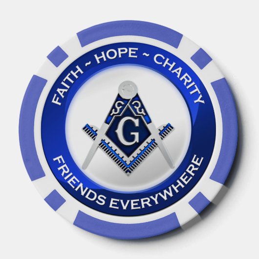 Masonic Piker Poker Chips Blue (Rückseite)