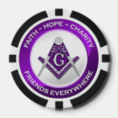 Masonic Poker Chip Purple (Vorderseite)