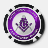 Masonic Poker Chip Purple (Rückseite)