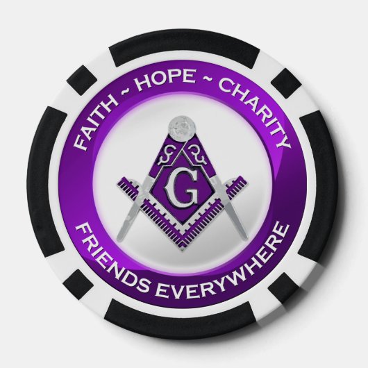 Masonic Poker Chip Purple (Rückseite)