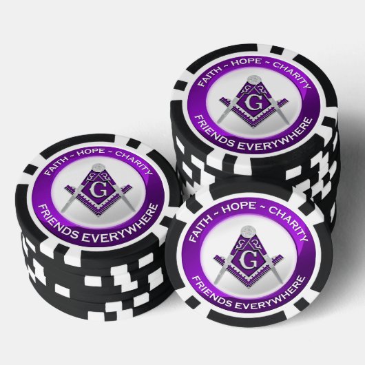 Masonic Poker Chip Purple (Stapel)