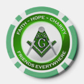 Masonic Poker Chips Green (Rückseite)
