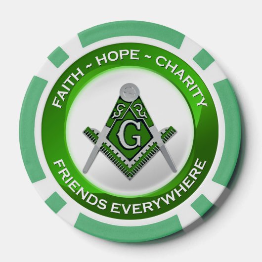 Masonic Poker Chips Green (Rückseite)