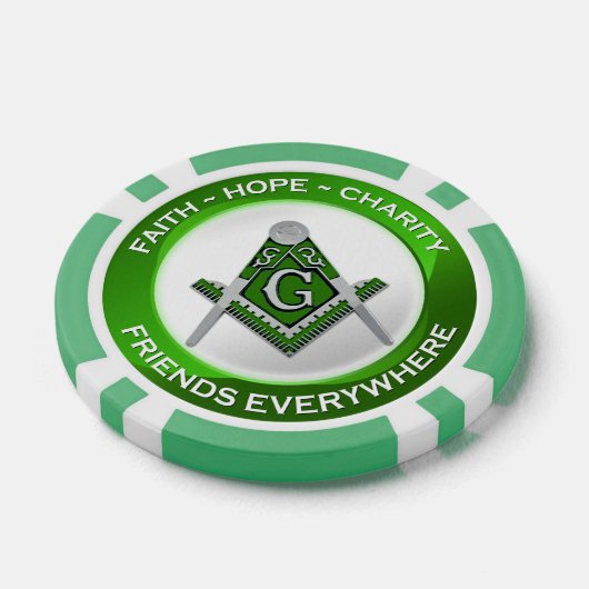 Masonic Poker Chips Green (Einzeln)