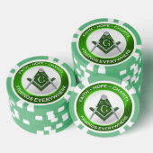 Masonic Poker Chips Green (Stapel)