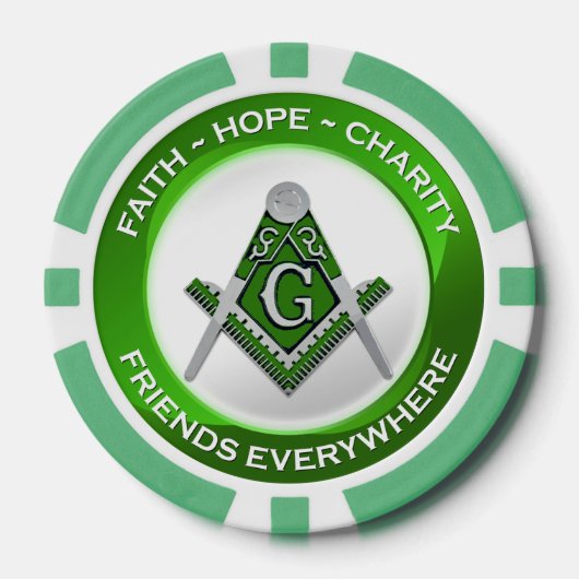Masonic Poker Chips Green (Vorderseite)