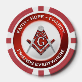 Masonic Poker Chips Red