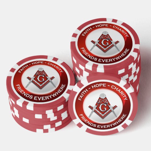 Masonic Poker Chips Red (Stapel)