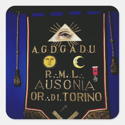 Masonic Regalia, vom Orden von Turin Quadratischer Aufkleber (Vorderseite)