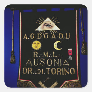 Masonic Regalia, vom Orden von Turin Quadratischer Aufkleber