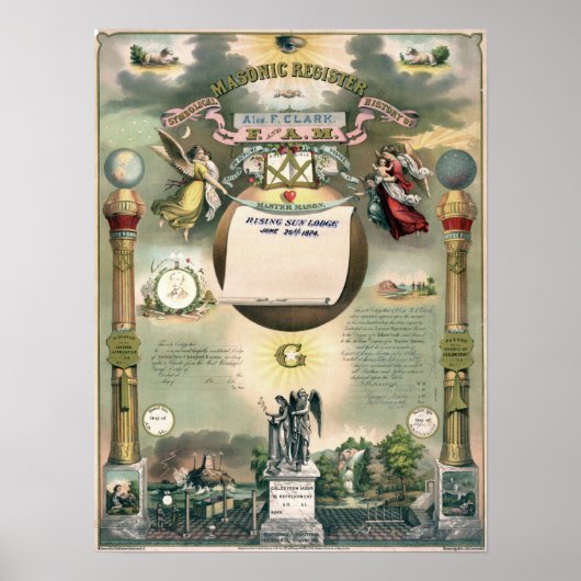 Masonic Register 1876 Poster (Vorne)