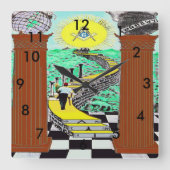 Masonic Shriner Wall Clock Quadratische Wanduhr (Vorderseite)